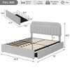 Twin Bed Frame with Storage Headboard, Girls Bed Frame with 2 Drawers - 2 of 4