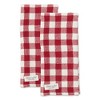 Design Imports Red Cider Checker Washed Waffle Dishtowel Set/2 - 3 of 4