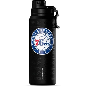 NBA Officially Licensed Philadelphia 76ers 26 oz Stainless Steel Double Wall Insulated Water Bottle with Chug Lid and Handle - 1 of 4