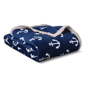 Twin Anchors Plush Blanket - Pillowfort , Blue White