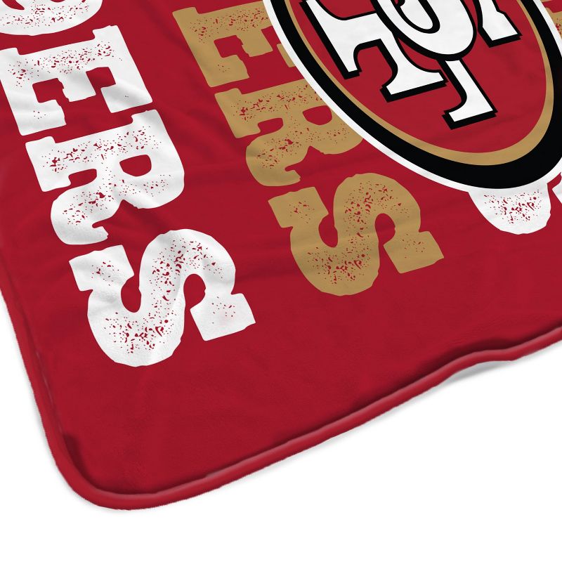 NFL San Francisco 49ers Repeat Refresh Wordmark Flannel Fleece Throw Blanket, 3 of 4