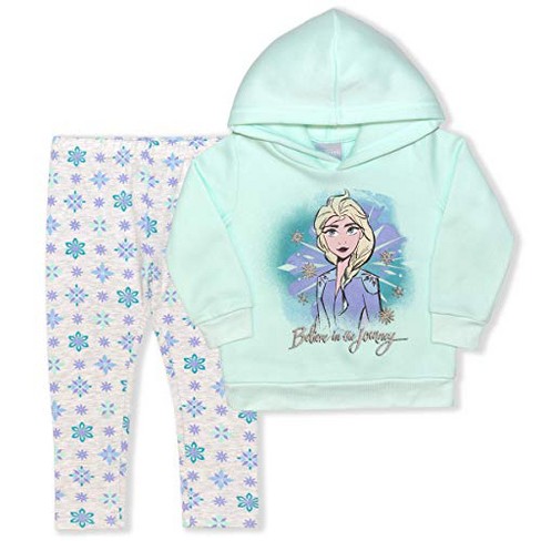 Disney Frozen Elsa Girls Fleece Pullover Hoodie and Pants Set 