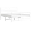vidaXL Metal Bed Frame with Headboard and Footboard White 53.9 in.x74.8 in. Full - 4 of 4