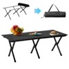 Maggift Patio End Tables, Modern Decorative Side Tables, Stylish Design for Patio, Living Room, Indoor and Outdoor Use, Black, 27.56"*7.08"*7.68" - 3 of 4