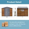 8x8 FT Outdoor Tool Shed, Iron & Wood Garden Storage Shed for Tools and Equipment, Weather-Resistant Garden Tool Organizer – Cuddlewood - 4 of 4