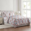 VCNY 3pc Home Coastal Coral Pink Printed Sealife Quilt Set - image 2 of 4