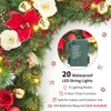 Pre-Lit 6ft Artificial Pine Garland for Christmas with Lights & Balls, Real Touch Christmas Decor for Holiday, Stair, Fireplace, Table, Red - 3 of 4