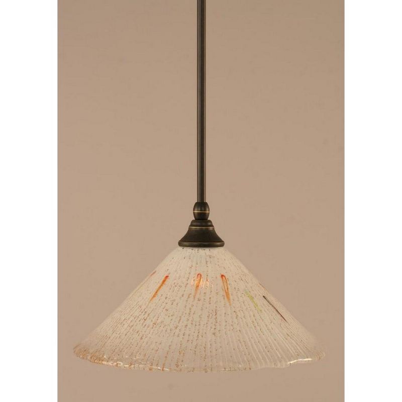 Toltec Lighting Any 1 - Light Pendant in  Dark Granite with 12" Frosted Crystal Shade, 1 of 2