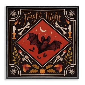 Stupell Industries Fright Night Bat & Botanicals Framed Giclee Art - 1 of 4
