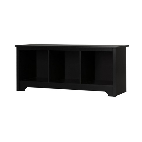 Vito Cubby Storage Bench Pure Black South Shore