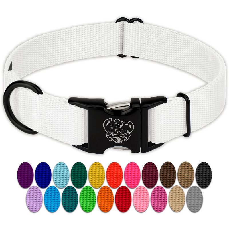 Country Brook Petz Premium Nylon Dog Collar with Metal Buckle for Small Medium Large Breeds - Vibrant 30+ Color Selection, 2 of 10