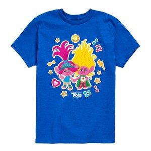 Boys' - Trolls - Poppy and Viva Stickers Short Sleeve Graphic T-Shirt - 1 of 4