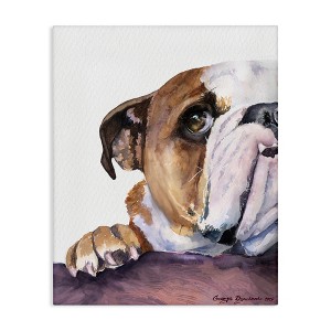 Stupell Industries Curious English Bulldog Gaze Pet Dog Portrait Canvas Art - 1 of 4