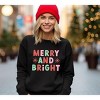 Simply Sage Market Women's Graphic Sweatshirt Retro Merry and Bright Stars - 2 of 4