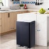 GAOMON Dual Trash & Recycle Bin, 16 Gal (2x30L)Kitchen Garbage Can,Odor-Resistant with Lid,Inner Bucket & Quiet Step Pedal - 3 of 4