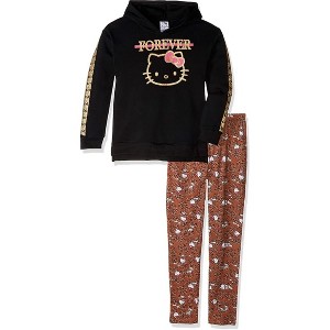 Hello Kitty Little Girls' 2-Piece Hooded Sweatshirt and Legging Set - 1 of 3