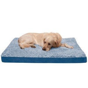 FurHaven Two-Tone Faux Fur & Suede Deluxe Cooling Gel Top Dog Bed - 1 of 3