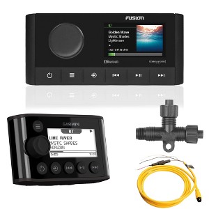Fusion MS-RA210 Marine Entertainment System With Bluetooth & DSP, AM/FM, SiriusXM Ready with Fusion MS-NRX300 IPX7 NMEA 2000 Wired Remote (Black) - 1 of 4