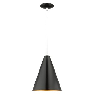 Livex Lighting Dulce 1 - Light Pendant in  Shiny Black/Polished Chrome - 1 of 4