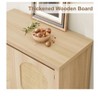 Farmhouse Console Table, 2 Rattan Doors & Shelf, Versatile Sofa Table for Kitchen, Hallway, Dining Room - 4 of 4