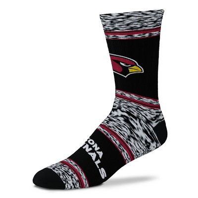 NFL Arizona Cardinals Tri Stripe Heathered Crew Socks - L