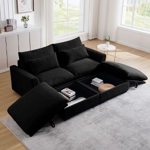 NicBex Couches for Living Room Deep Seat 2-Seater Sofa Couch Comfort Corduroy Upholstered Sofa With Pillows and Storage for Bedroom - 1 of 4