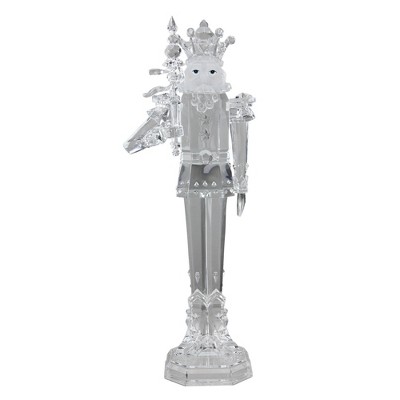 Roman 17.5" Icy Crystal Decorative King with Scepter Christmas Nutcracker