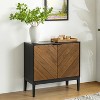 Jakob Modern Storage 32"Tall+2-Door Accent Cabinet with Herringbone Element|Karat Home - 2 of 4
