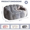MAXYOYO Bean Bag Chair, Ultra Soft Faux Fur Loveseat Floral Petal Back Sofa for Adults - 3 of 4