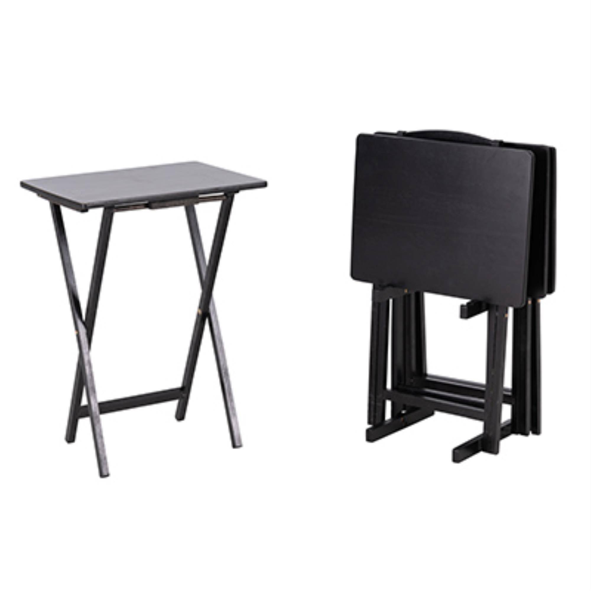 Peakform 5pc TV Tray Set Wood Black