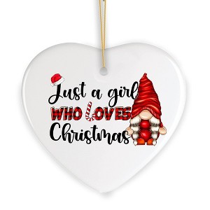 I’m Just a Girl That Loves Christmas Festive Gnome Ornament| OrnamentallyYou - 1 of 4