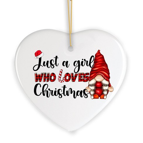 I’m Just a Girl That Loves Christmas Festive Gnome Ornament| OrnamentallyYou - image 1 of 4