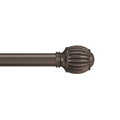 Hastings Home Curtain Rod, Bronze with Cone Finials