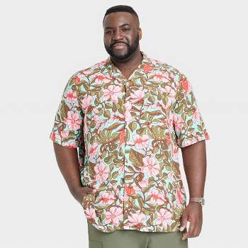 Men's Big & Tall Short Sleeve Collared Button-Down Shirt - Goodfellow & Co™
