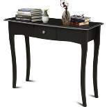 Costway Wooden Console Table Hallway Entryway Side Sofa Accent Storage Drawer Black
