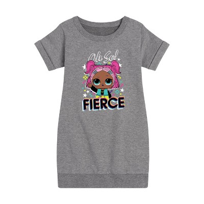 - LOL Surprise! - Oh So Fierce Graphic Short Sleeve Fleece Dress