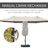 Akoasm 94.8 in. H Rectangular Patio Umbrella with Base, Sun Protection & Easy Crank For Deck, Garden & Pool-Brown - 4 of 4