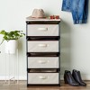 Juvale 4-Tier Tall Closet Dresser with Drawers - Clothes Organizer and Small Fabric Storage for Bedroom (Beige) - 4 of 4