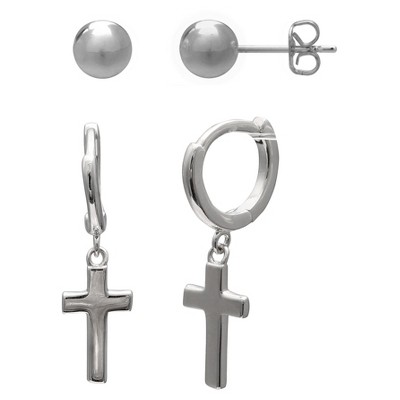 cross hoop earrings