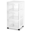 Sterilite Home Medium Size 3 Drawer Cart Plastic Rolling Stackable Storage Container with Casters for Laundry Room, Closet, and Pantry, Clear - 3 of 4