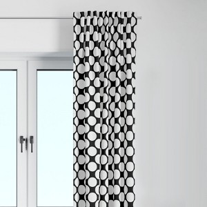 Bacati - Large Dots Black Curtain Panel - 1 of 4