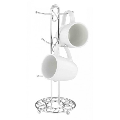 Home Basics Chrome Plated Steel Scroll Collection Mug Tree