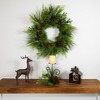Northlight Pine Cones and Jingle Bell Christmas Pillar Candle Holder - 10" - 2 of 4