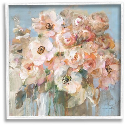 Stupell Industries Blushing Bouquet Pink White Floral Framed Giclee Art