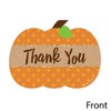 Big Dot of Happiness Pumpkin Patch - Shaped Thank You Cards - Fall, Halloween or Thanksgiving Party Thank You Note Cards with Envelopes - Set of 12 - 3 of 4