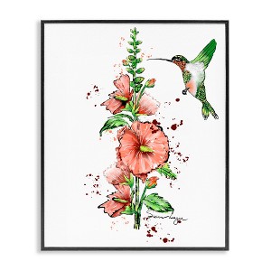 Stupell Industries Hummingbird And Hollyhock Framed Giclee Art - 1 of 4