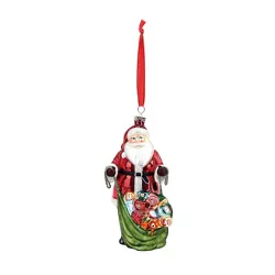 DEMDACO Santa with Toys Glass Ornament