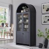 71″ Tall Arched Pantry Cabinet with 4 Doors & Adjustable Shelves & Hidden Drawer, Modern Farmhouse kitchen Storage Cabinet - 4 of 4
