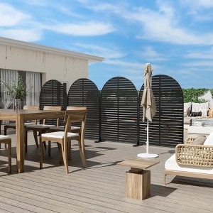 Louvered Classic Black Arched Galvanized Steel Screen 183x120x40cm - 1 of 4