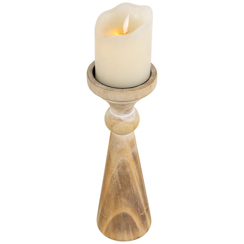 Northlight Two Tone Wooden Pedestal Pillar Candle Holder - 12", 3 of 6
